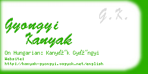 gyongyi kanyak business card